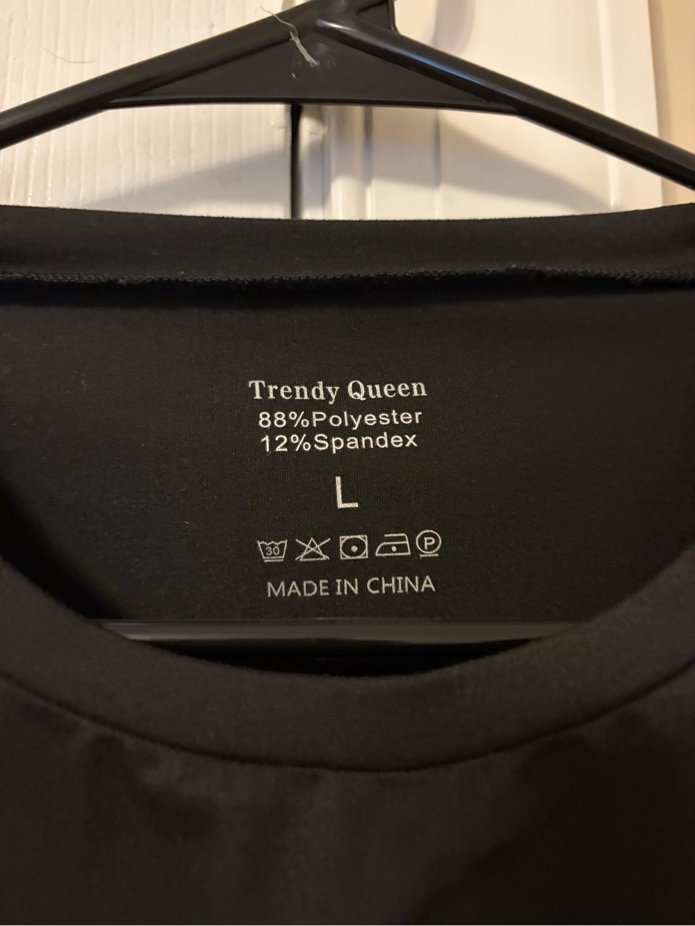 Black Crewneck Short Sleeve Top by Trendy Queen - Picture 2 of 3